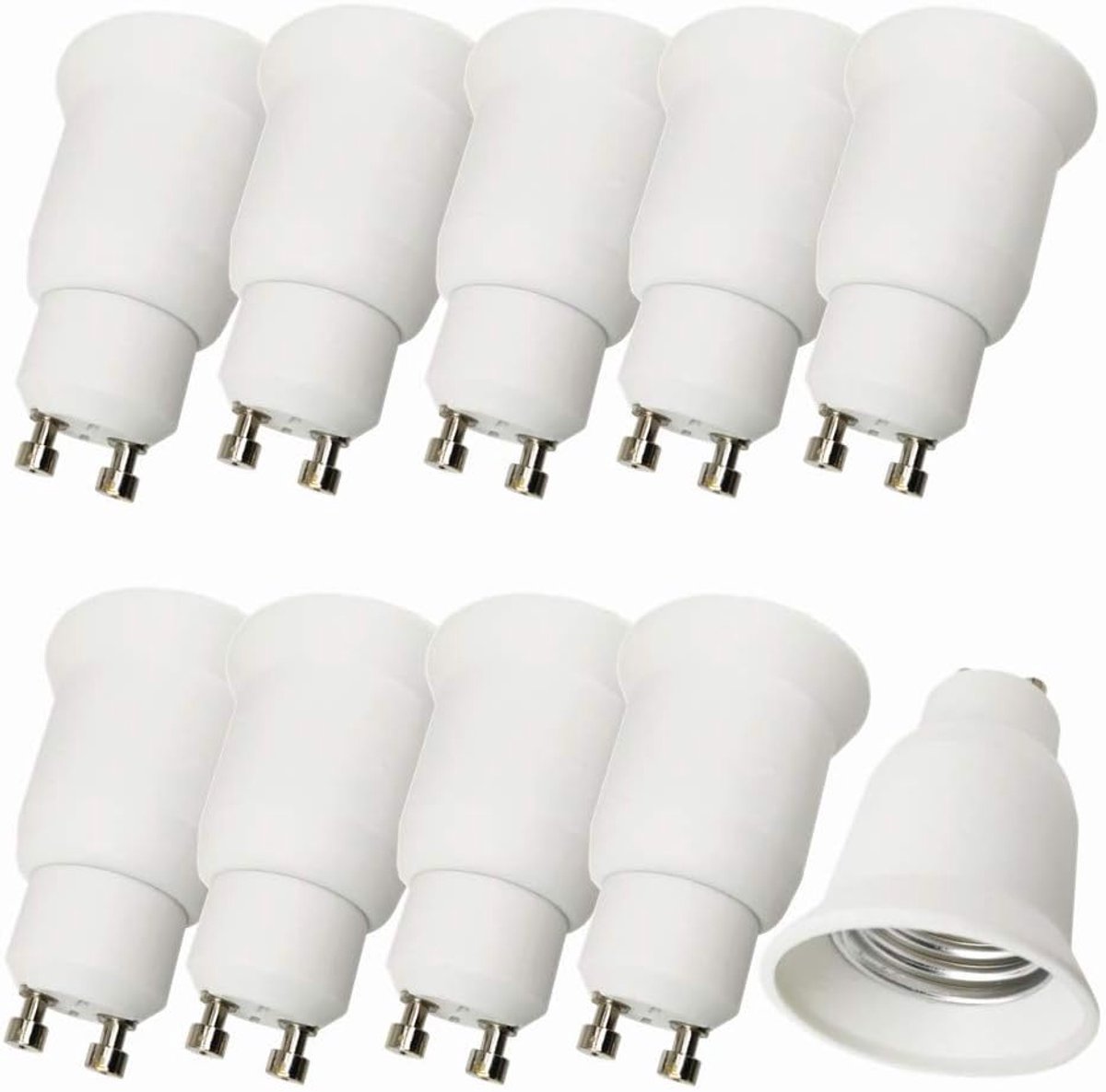 GU10 naar E27 lampbasis adapter - 10 stuks - hittebestendig - ideaal voor LED-lampen - SnelShoppen