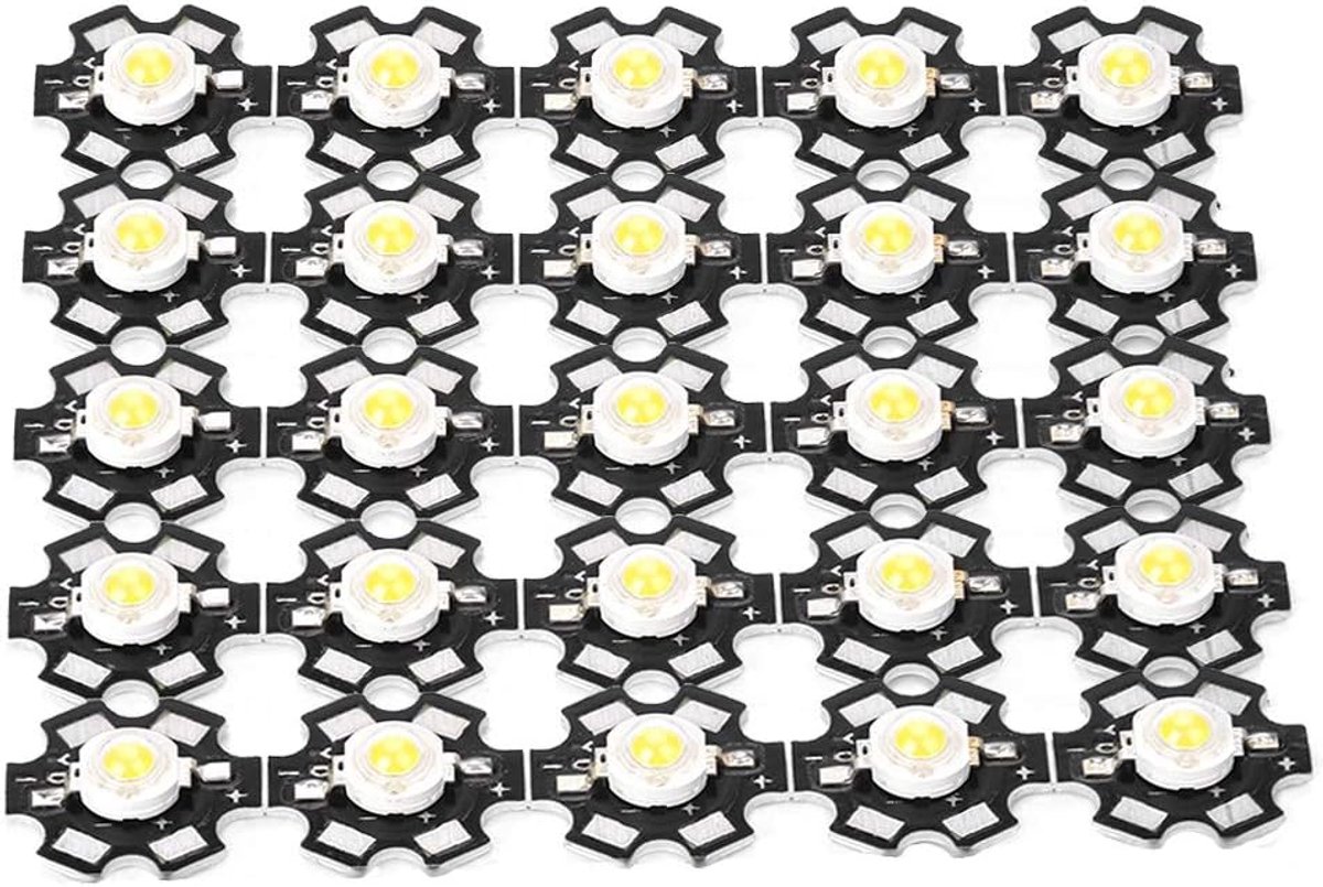 LED lampen 25pcs 3 Watt 3.2-3.4V - hooghelder aluminium - energiezuinig - ideaal voor verkeersverlichting - SnelShoppen