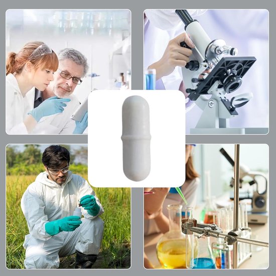 Magnetische Roerstaaf - Magneetroerder Roerstaafjes - Laboratorium Experimenten - Hittebestendig PTFE Coating - 2.8 cm - Wit — afbeelding 3