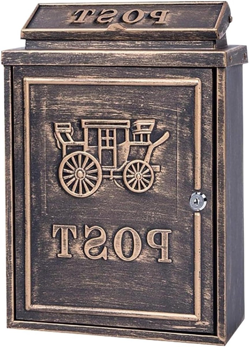 Brievenbus Afsluitbaar - Postbus Wandmontage - Post Veilig Ontvangen - Weerbestendig Gegalvaniseerd Staal - 29x13.5x41.5cm - Zwart