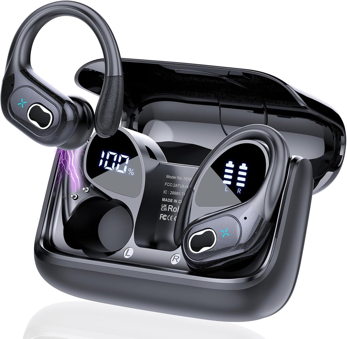 Bluetooth sportkoptelefoon - 75 uur batterijduur - IP7 waterdicht - heldere gesprekken - SnelShoppen