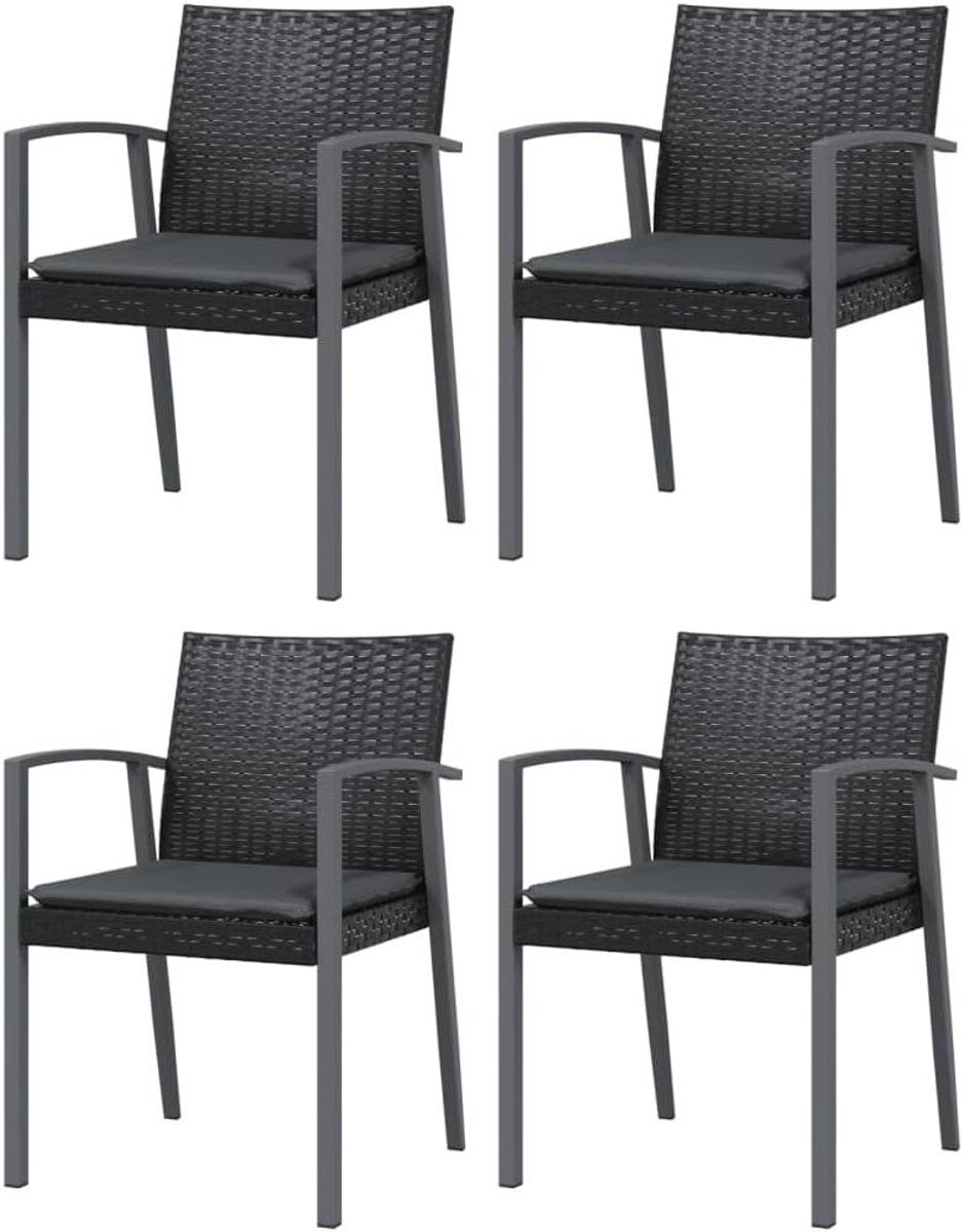 Tuinstoelen met Kussens - Terrasstoel Buitenstoel - Ontspannen in de tuin - UV- en weerbestendig - 565x57x83 cm - Zwart