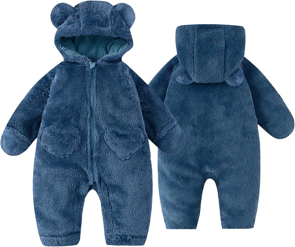 Warm fleece winterslaapzak 0-12 maanden - met capuchon - voor jongens en meisjes - ideaal voor koude dagen - SnelShoppen