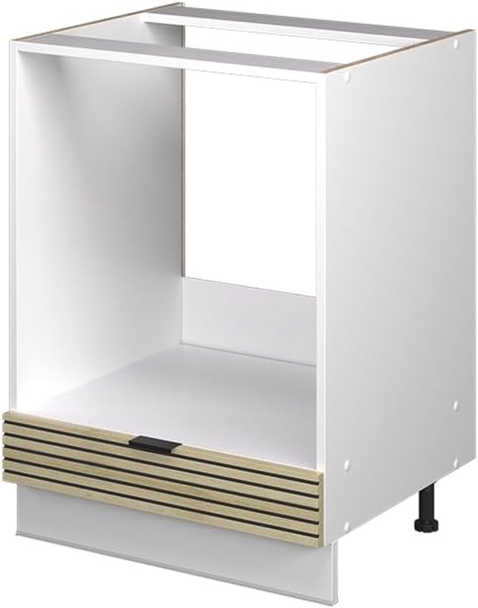 Ovenombouwkast Keuken - Inbouwoven Kast - Keuken Inrichten - Soft-close Scharnieren - 60 cm Breed - Eiken Wit