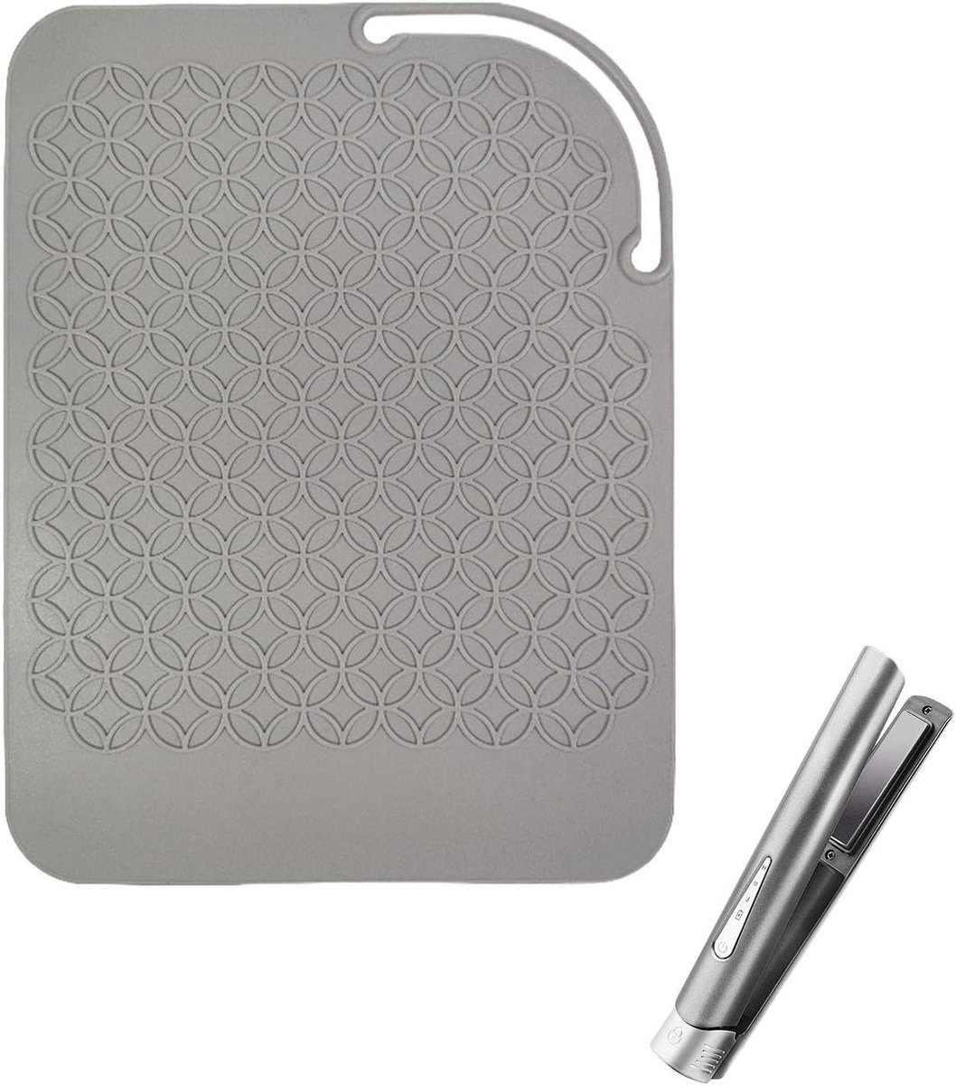 Hittebestendige Mat - Warmtekussen Krultang - Styling Beschermen - Antislip Stabiliteit - 21x15.6 cm - Zwart