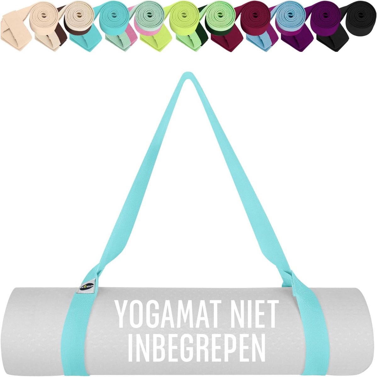 Yogamat draagriem - extra zachte en dikke katoen - huidvriendelijk en antislip - verstelbare mathouder voor alle matten