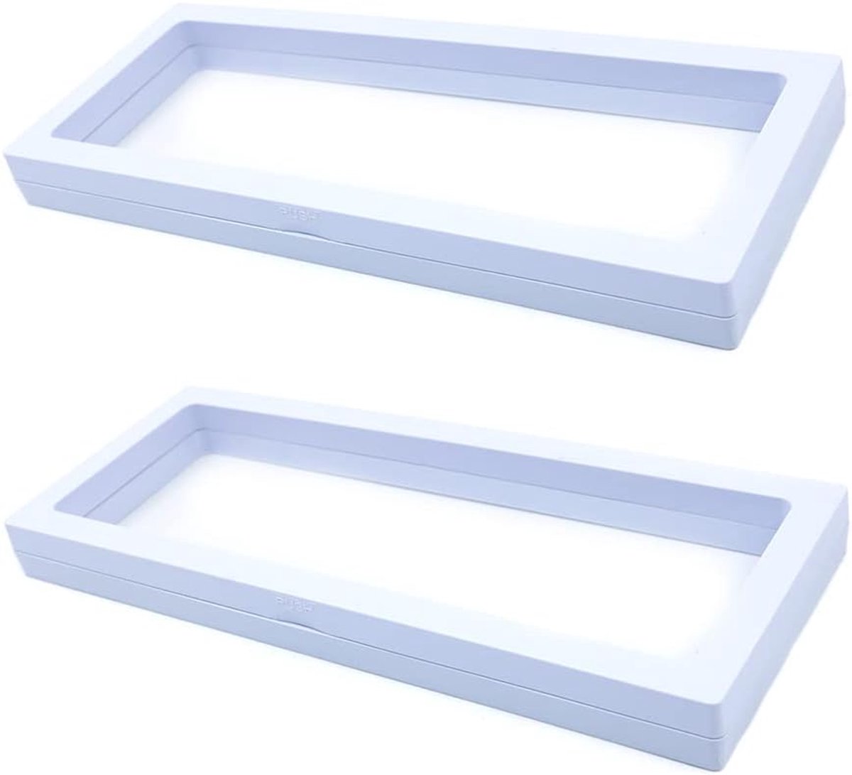 Floating frame houders 2Pcs 3D displaybox - 230x90mm wit - stofdicht en krasbestendig - voor sieraden en munten - SnelShoppen