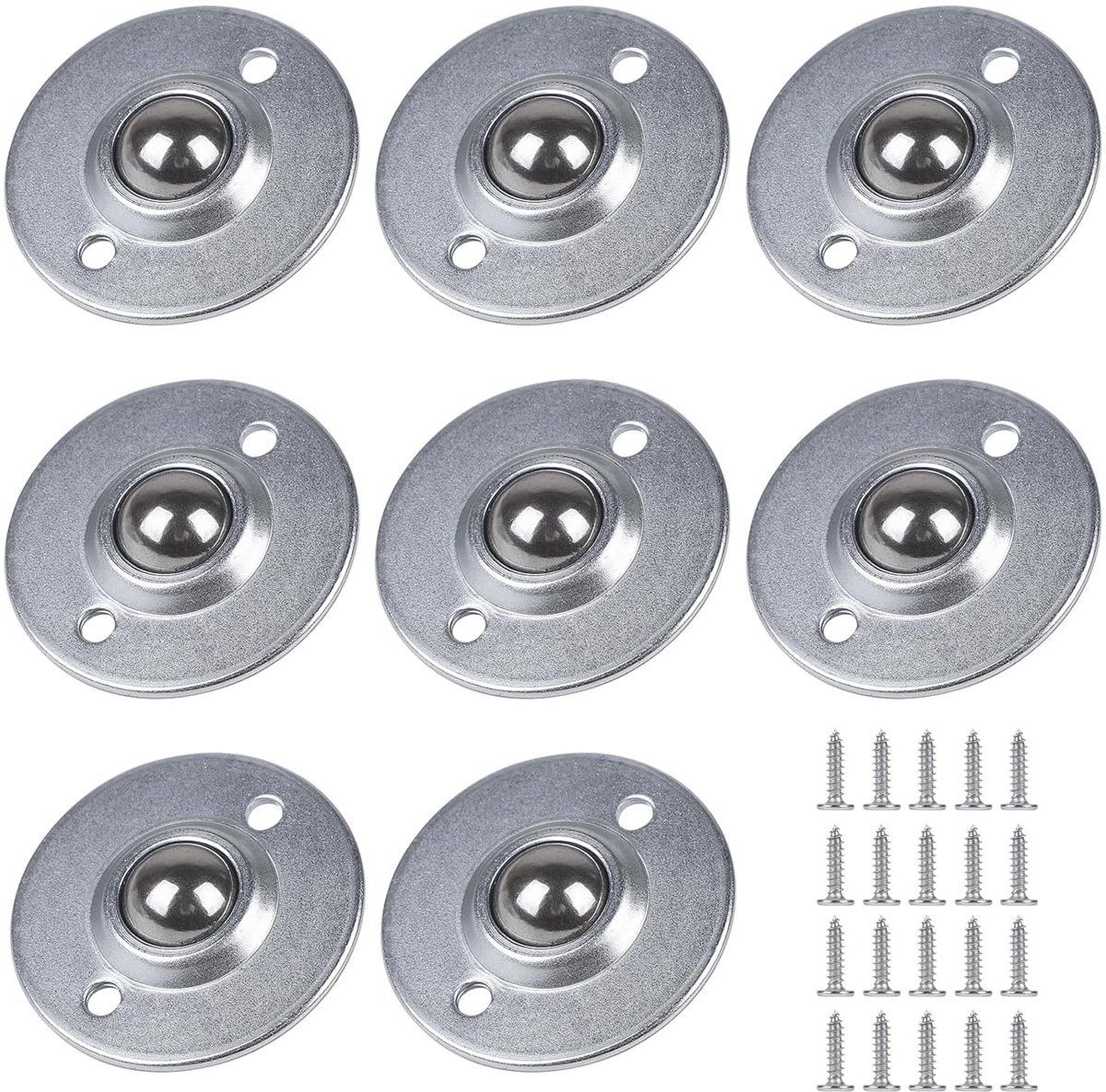Ball rollers 19 mm - 360° draaibaar - stil en soepel - ideaal voor meubels en transport - SnelShoppen