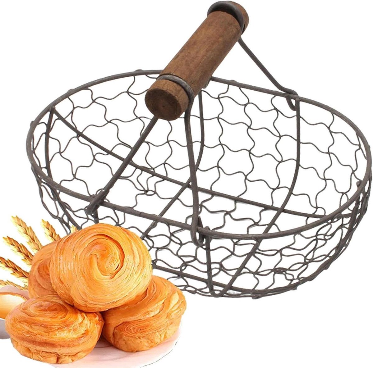 Eierverzamelmand - Opbergbak Decoratieve mand - Eieren Verzamelen - Afneembaar eiervak - 18 x 12 cm - Zwart