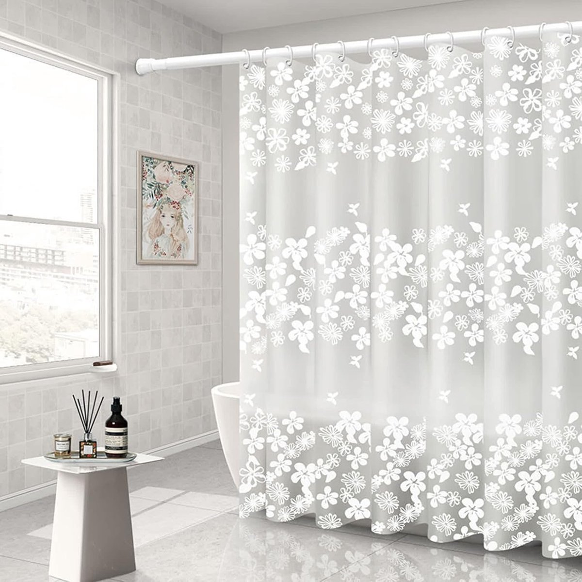 Douchegordijn 120x180cm - Transparant - PEVA - Antimicrobieel en waterdicht - SnelShoppen