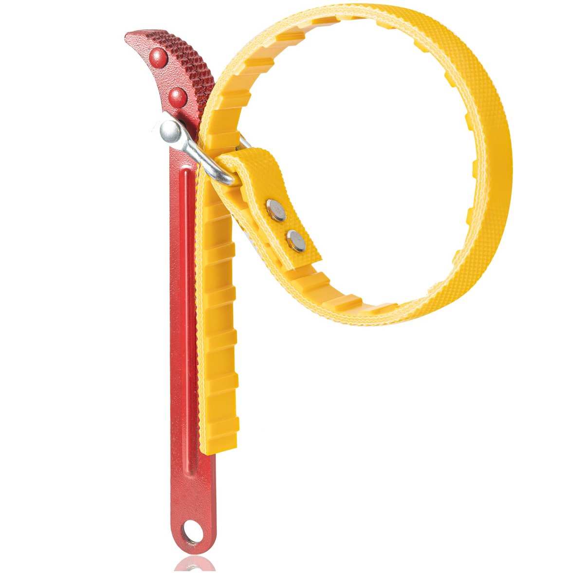 Moersleutel - 8 inch staal multifunctioneel met handvat geschikt voor oliefilters PVC buizen zwembadonderdelen rode greep met gele markering