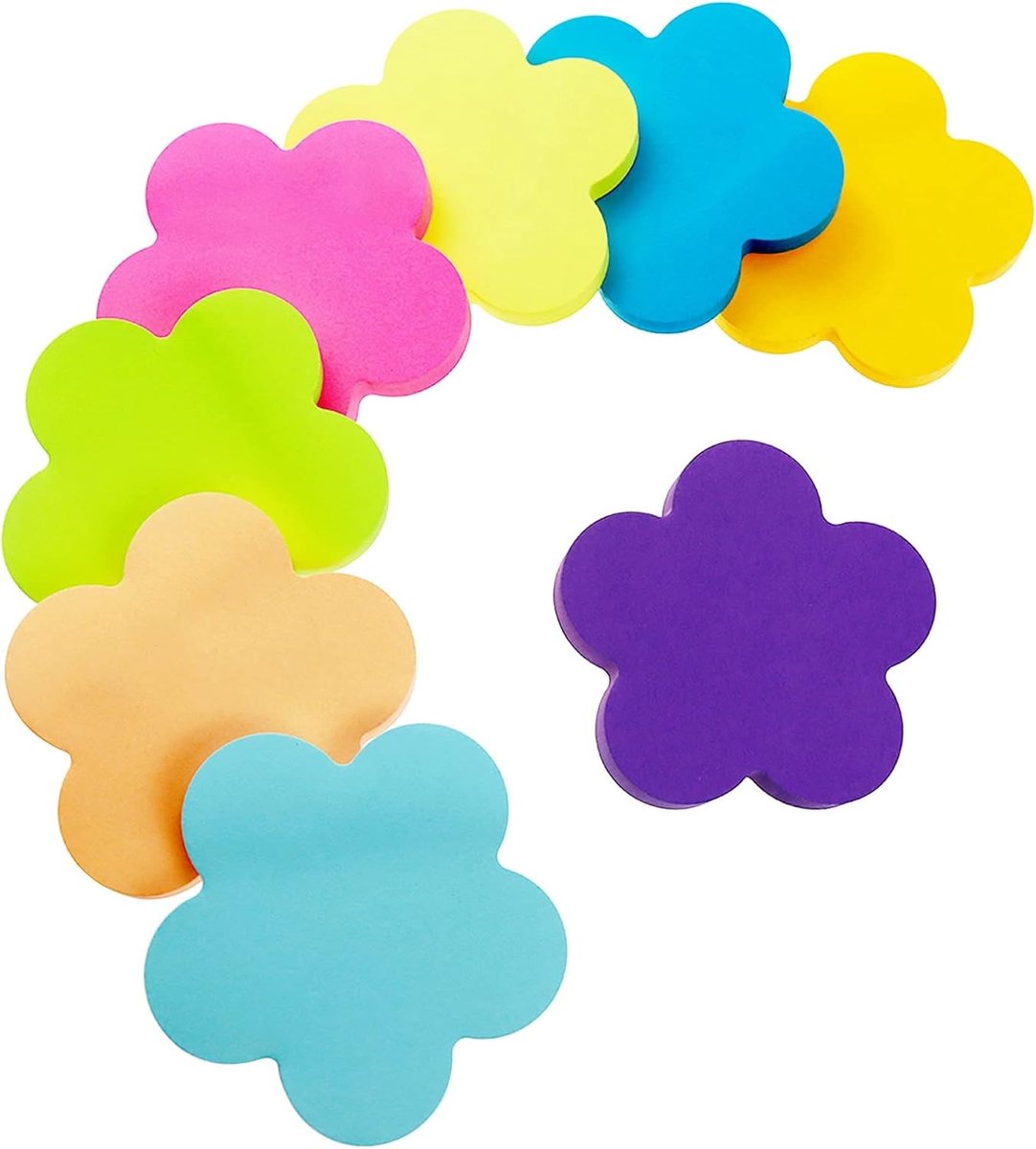 Zelfklevende notities 76 x 76 mm - platte vorm - 8 kleuren - ideaal voor organisatie en herinneringen - SnelShoppen