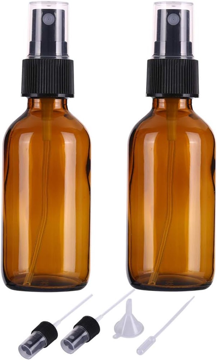 Sprayflessen 2 oz - Amber Glas - Fijne neveldispenser - Ideaal voor etherische oliën - SnelShoppen