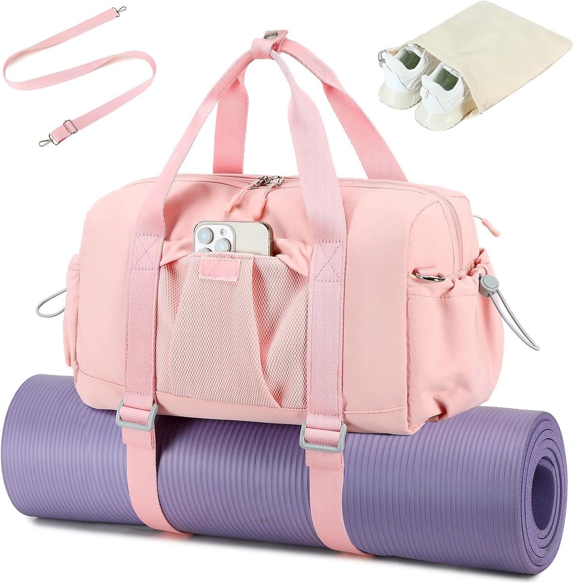 Sporttas 20 liter - lichtgewicht met yogamat houder - met schoenenvak en nat compartiment - SnelShoppen