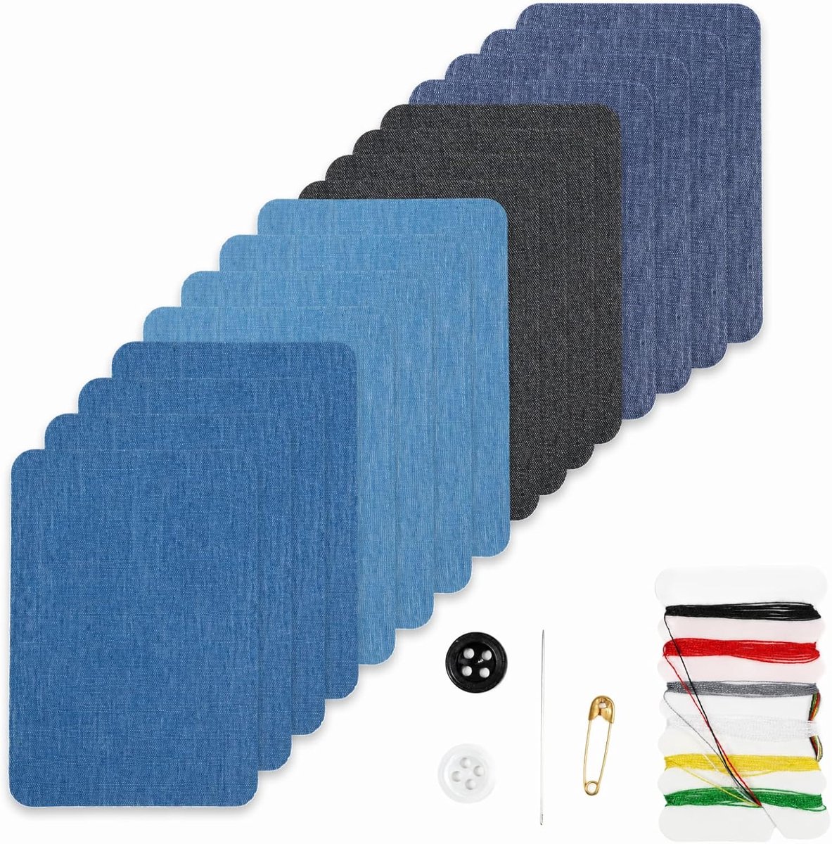 Strijkpatches 20 stuks - 9,5 x 12,5 cm - 100% katoen - Voor reparatie en decoratie - SnelShoppen