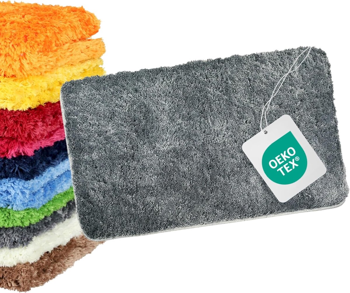 Badmat Grijs 60 x 100 cm - Anti-slip & Machinewasbaar - Comfortabel voor in de badkamer - SnelShoppen
