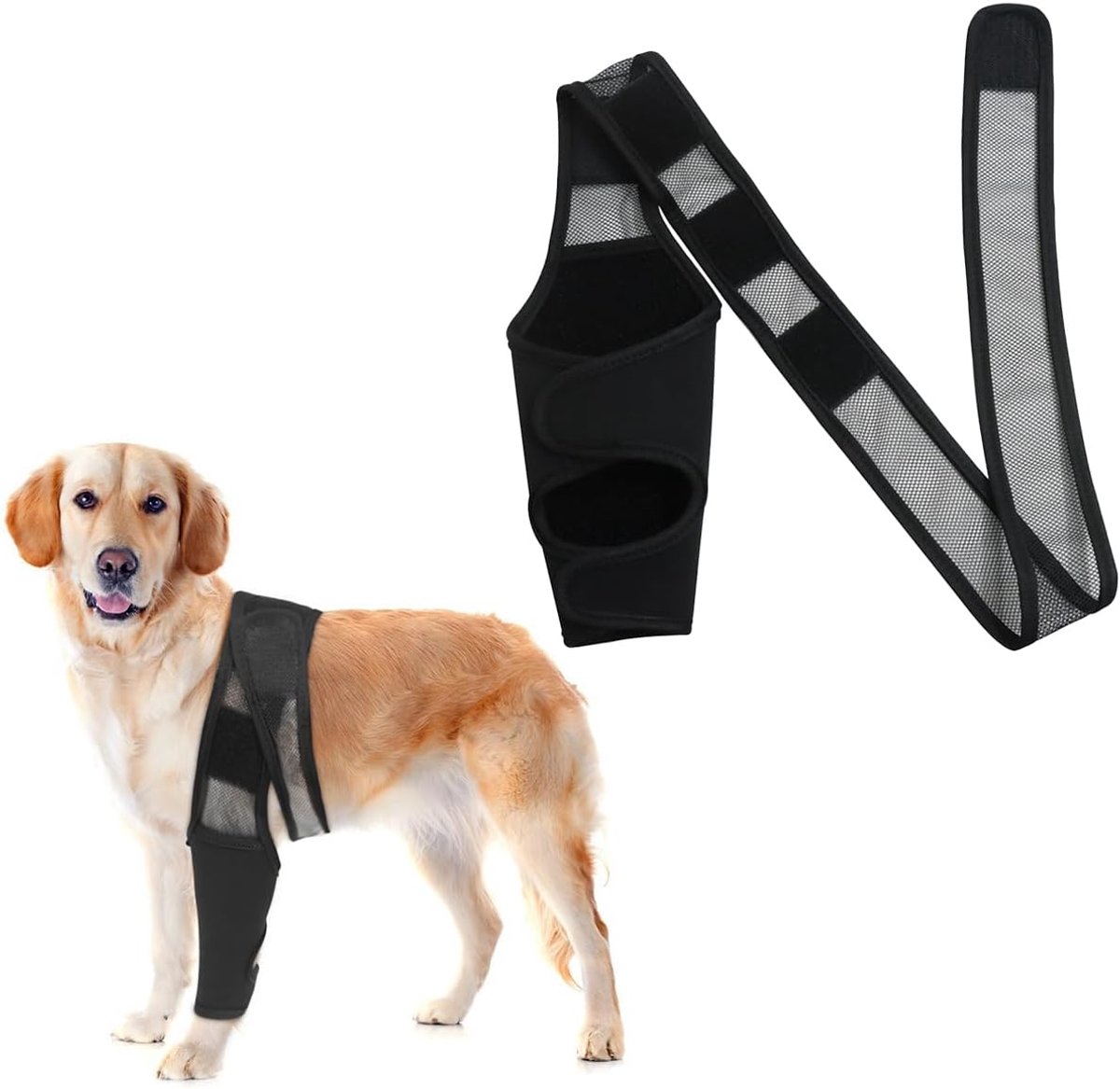 Elleboogbeschermer voor honden - Verstelbaar - Ademend materiaal - Behandeling van wonden - SnelShoppen