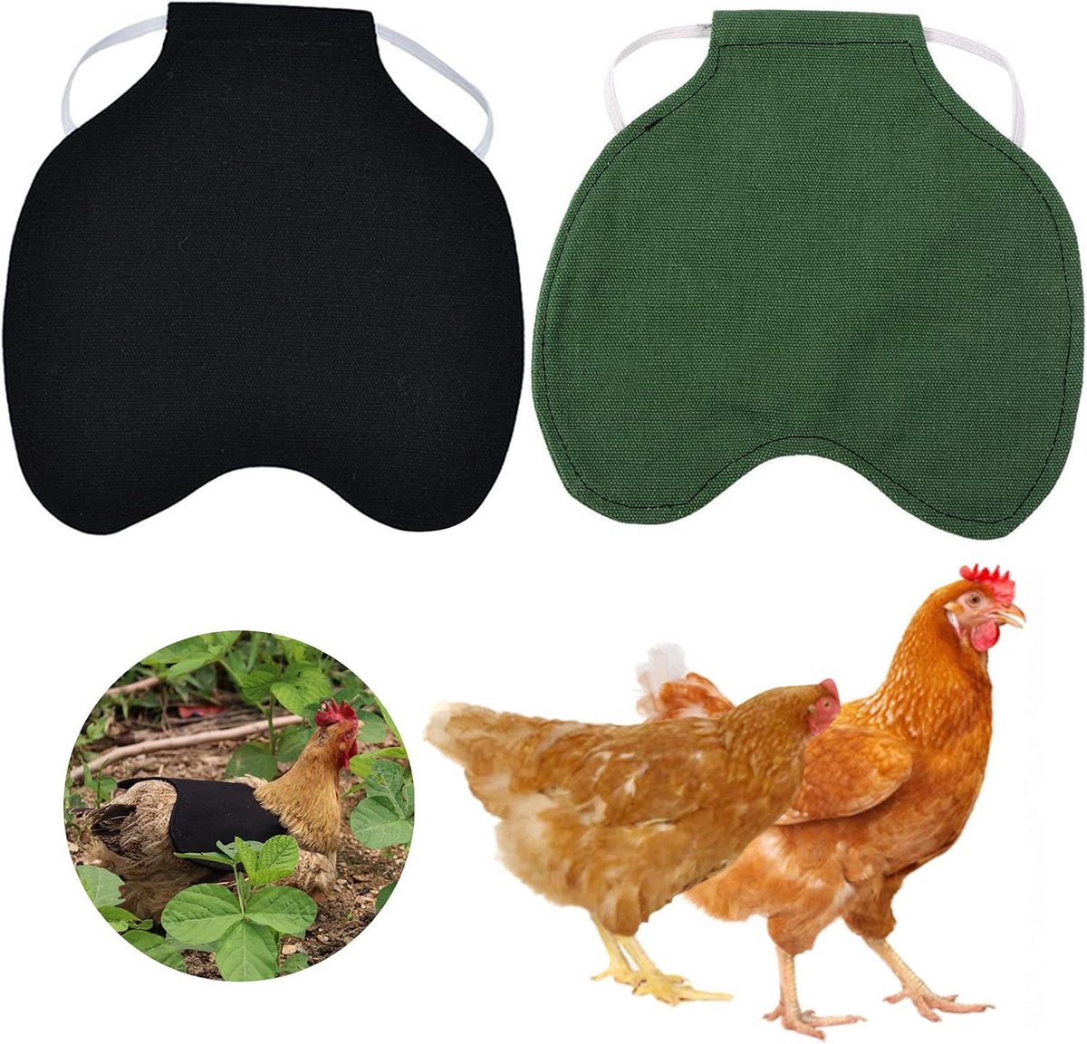 Kippenvest 20x19,5cm - Dubbelzijdig doek - Bescherming voor veren - Ideaal voor kippen en hanen - SnelShoppen