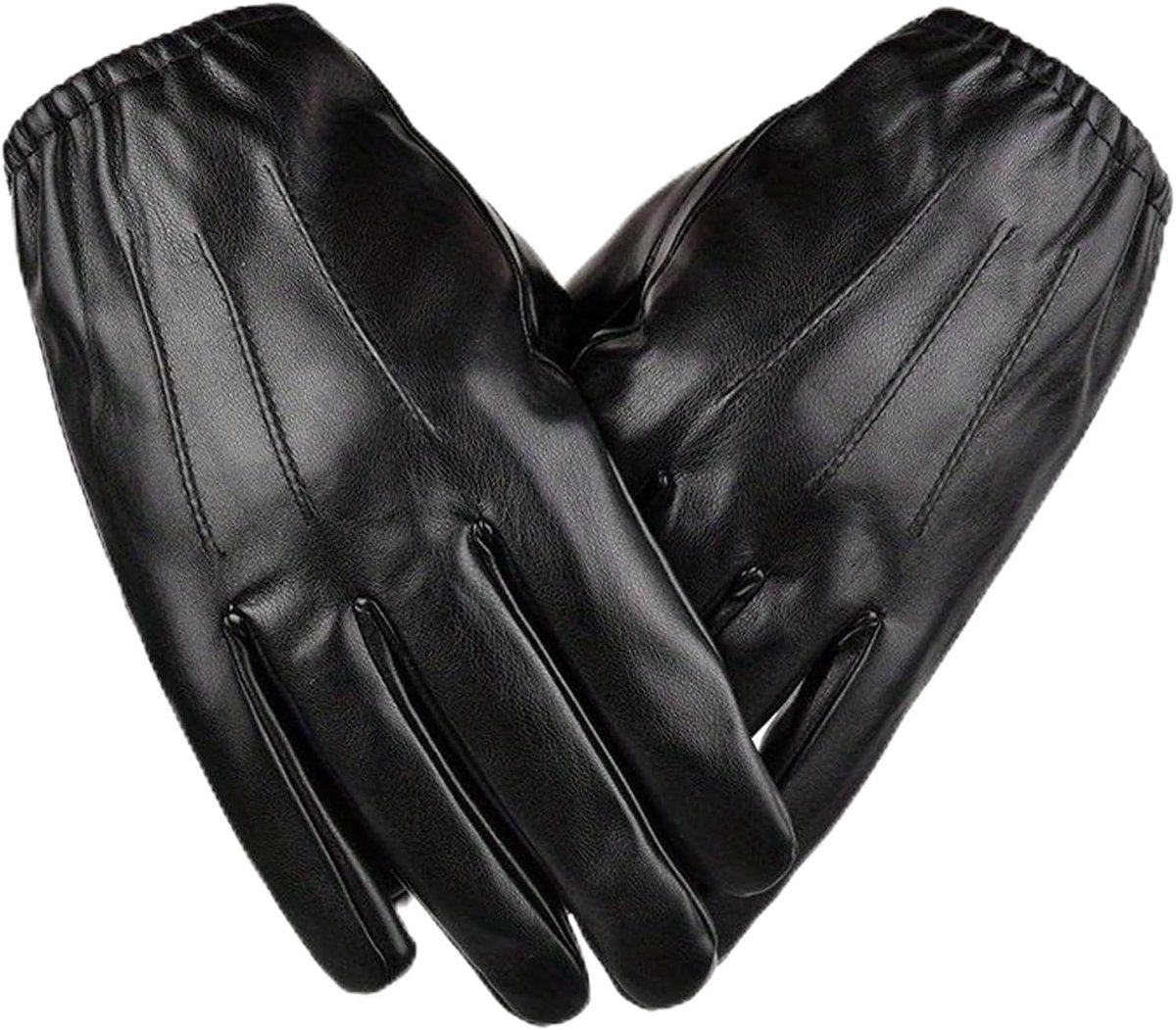 Leren handschoenen heren winter - faux leer - fleece voering - optimale warmte - SnelShoppen
