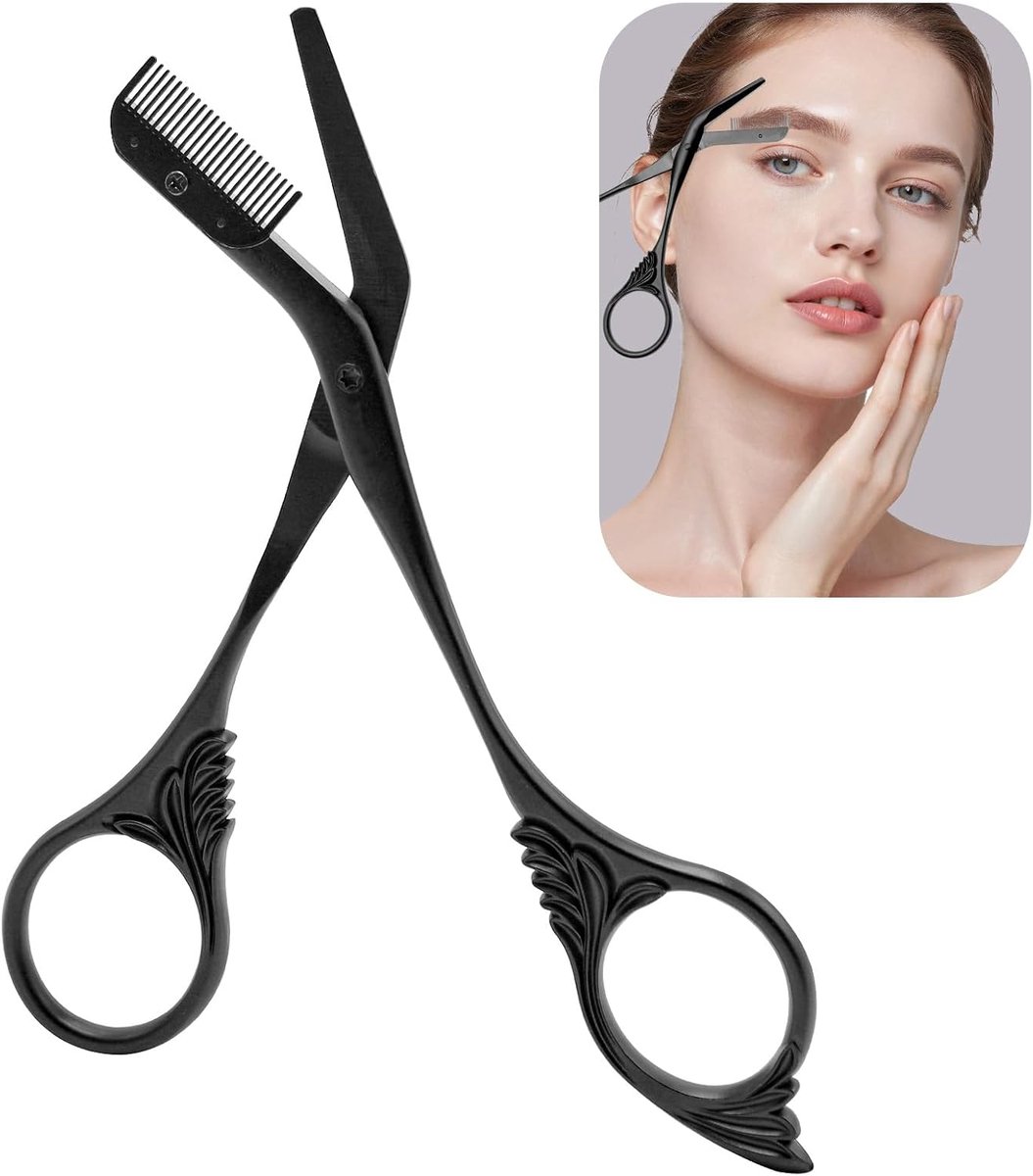 Eyebrow Trimmer met Kam - RVS Scharen - Veilig voor Huid - Perfect voor Precisie - SnelShoppen