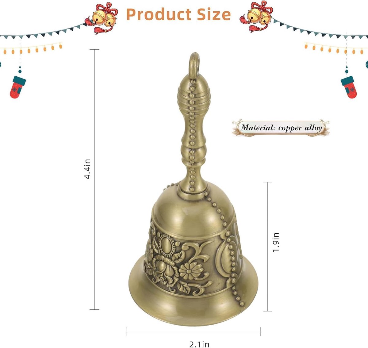 Campana kerstbel - vintage stijl - elegante klank - ideaal voor diners - SnelShoppen