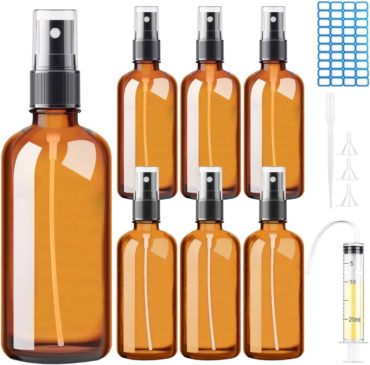 Sprayfles 100 ml - glazen fles met atomizer - fijnnevel spray - ideaal voor vloeistoffen en cosmetica - SnelShoppen