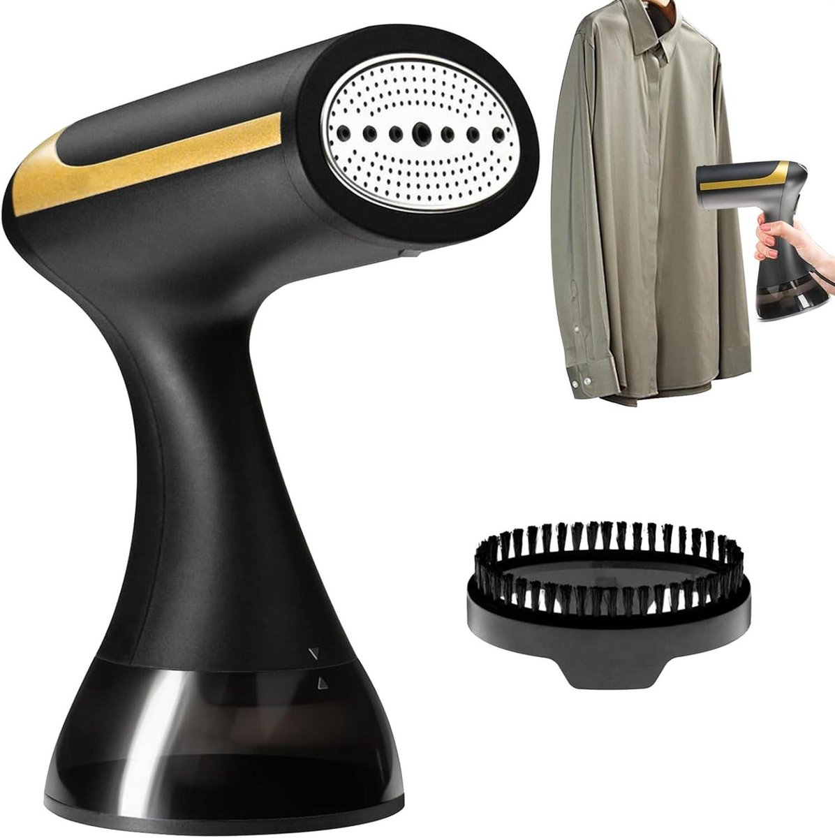 Handheld Kledingstomer - Stoomapparaat Reisstomer - Kreukels Verwijderen - Continu Stoom - 300 ml Tank - Zwartbruin