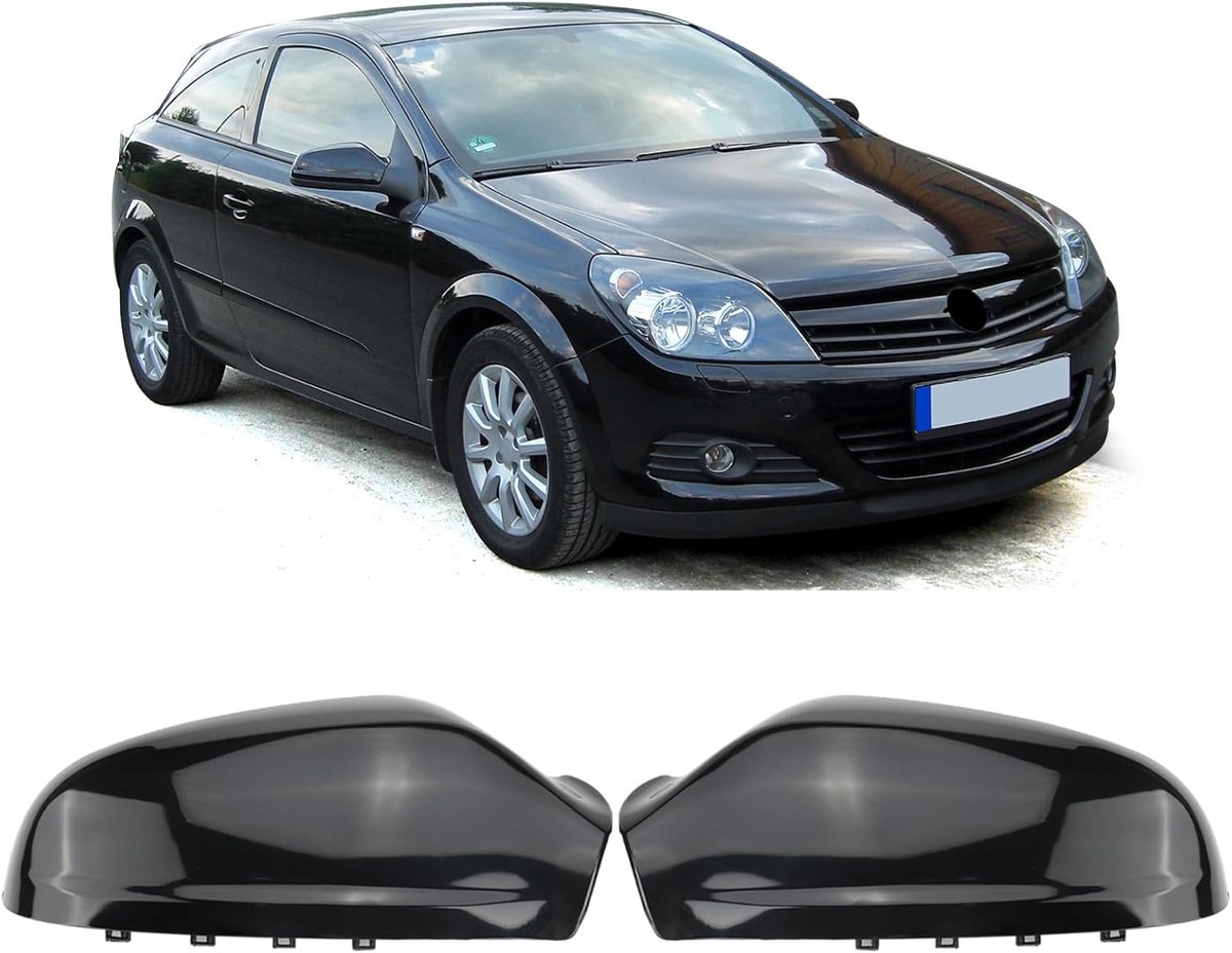 Buitenspiegelkap Opel Vauxhall Astra H 2004-2009 - Zwart ABS - Links en Rechts - Bescherming achteruitkijkspiegel - SnelShoppen