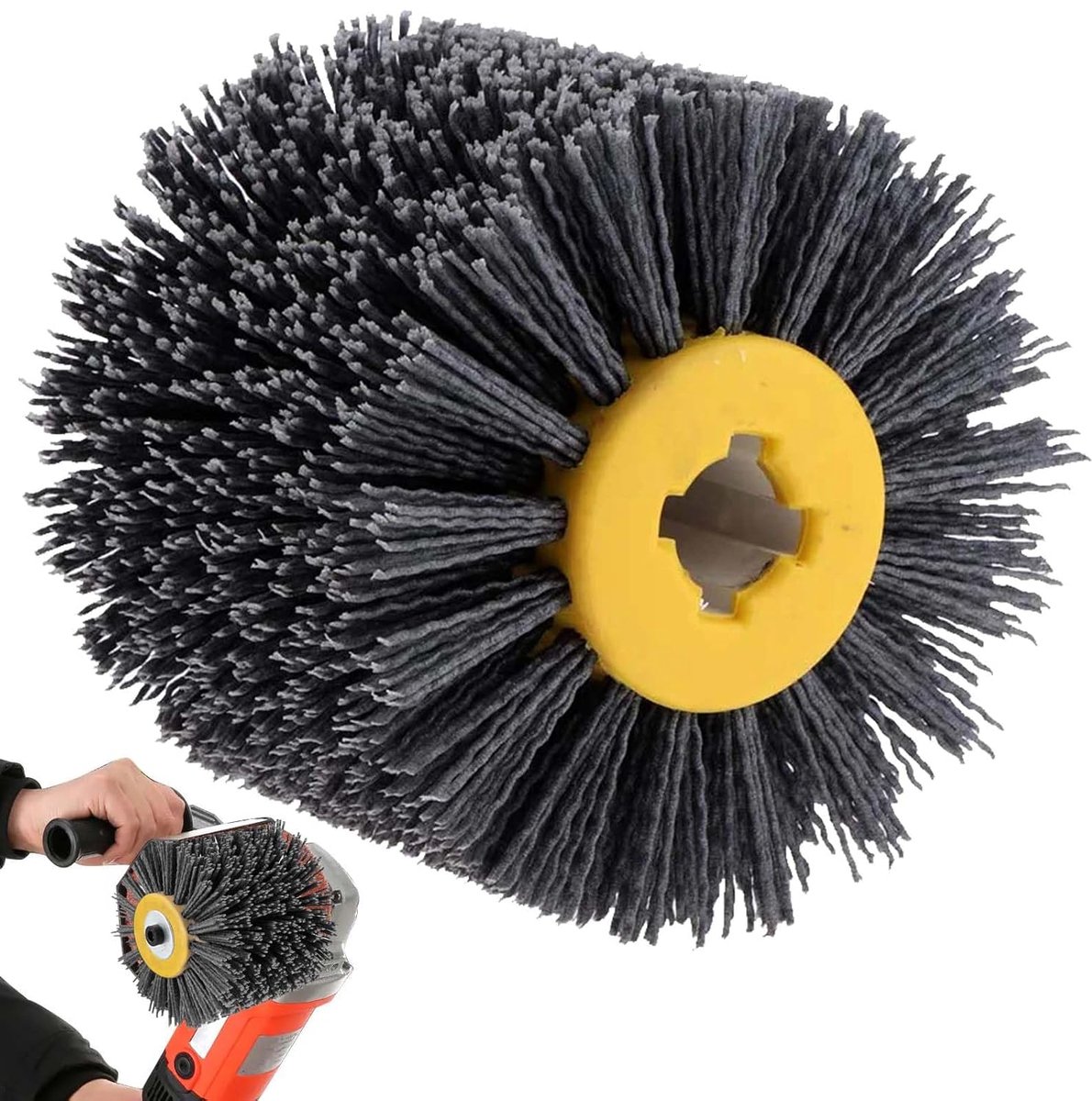 Schuurborstel 80 grit - 100-120 mm - nylon borstel - ideaal voor schuurmachine - SnelShoppen
