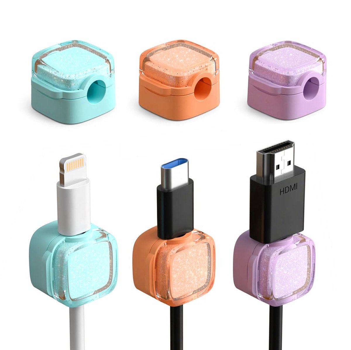 Magnetische kabelhouders 6 stuks - kleurrijk - zelfklevend - eenvoudig te gebruiken - SnelShoppen