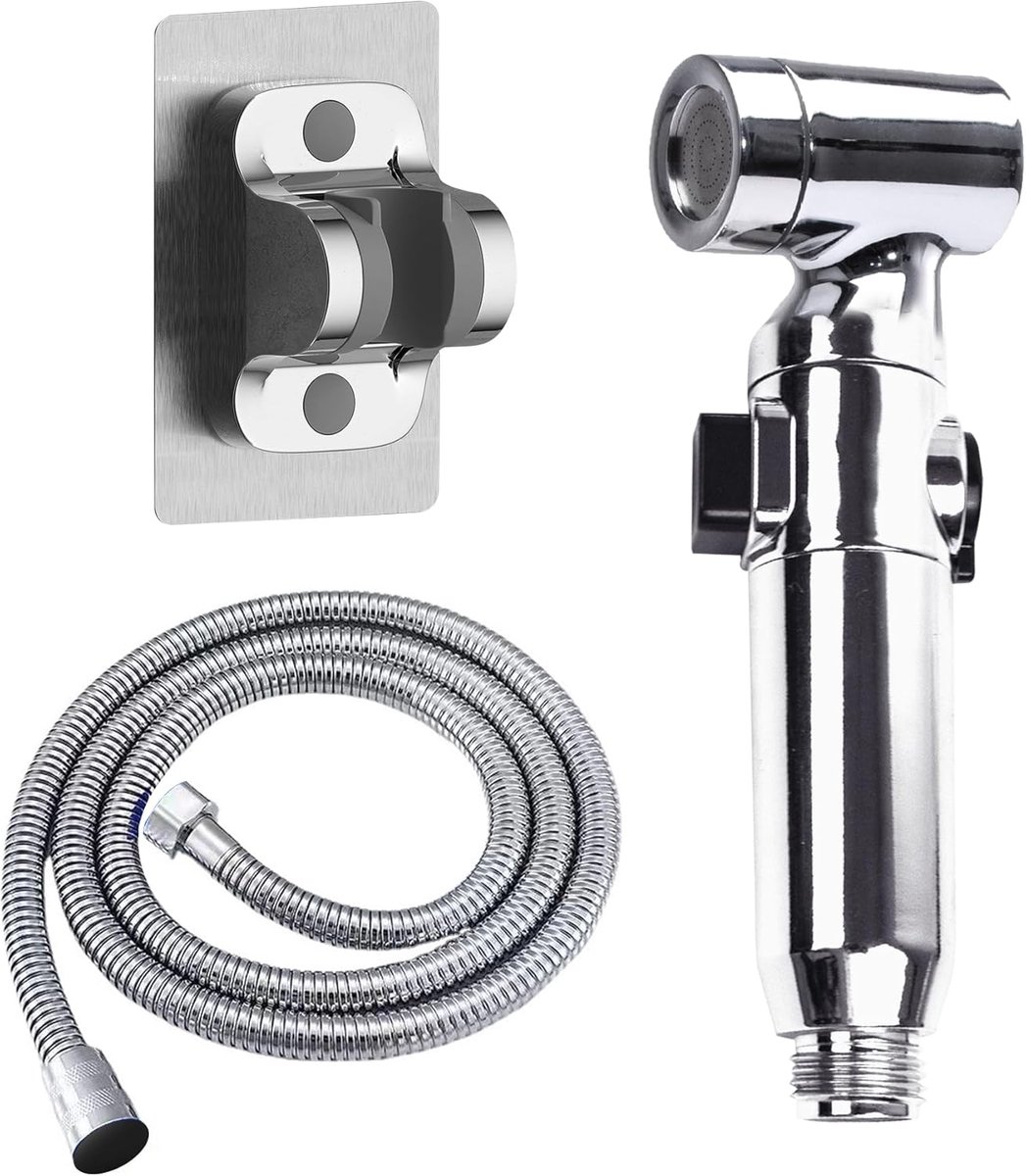 Bidet handdouche met 150 cm slang - zonder boren - verstelbare sproeikracht - voor optimale reiniging - ShopVlot