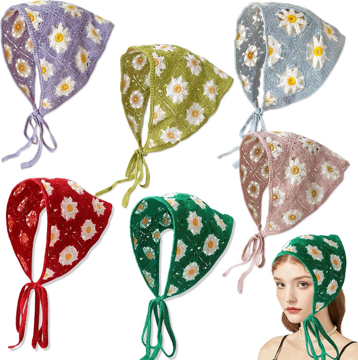 Haardbanden set van 6 - Boho haardbanden - Vintage haardbanden - Comfortabel en ademend - ShopVlot