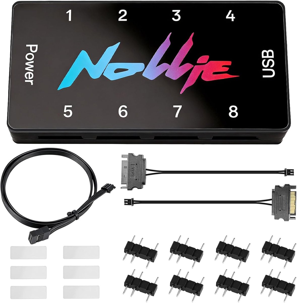RGB Controller 8 Poorten - 5V 3-Pin - ARGB Hub voor PC - Ideaal voor gaming upgrades - ShopVlot