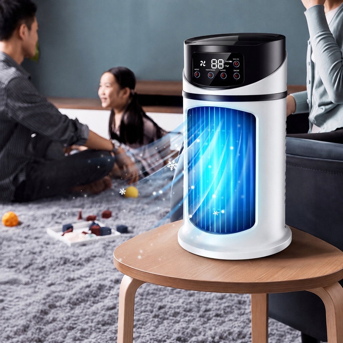 Draagbare Airco - Torenventilator - Mobiele Aircooler - Ventilator Staand - Tower Fan - met Nevelkoeling & Timer - 6 Snelheden - 300 ml - USB - Persoonlijke Koeler - Voor Slaapkamer & Woonkamer & Kantoor – foto 4