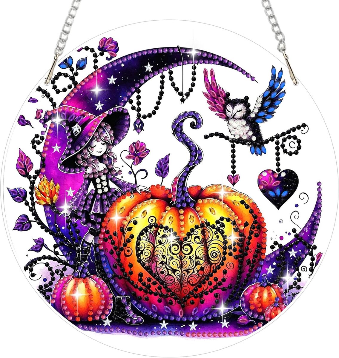 Diamant schilderij opknoping ornament - Sneeuw draak - Kit voor volwassenen en kinderen - Creatief hobbyproject - ShopVlot