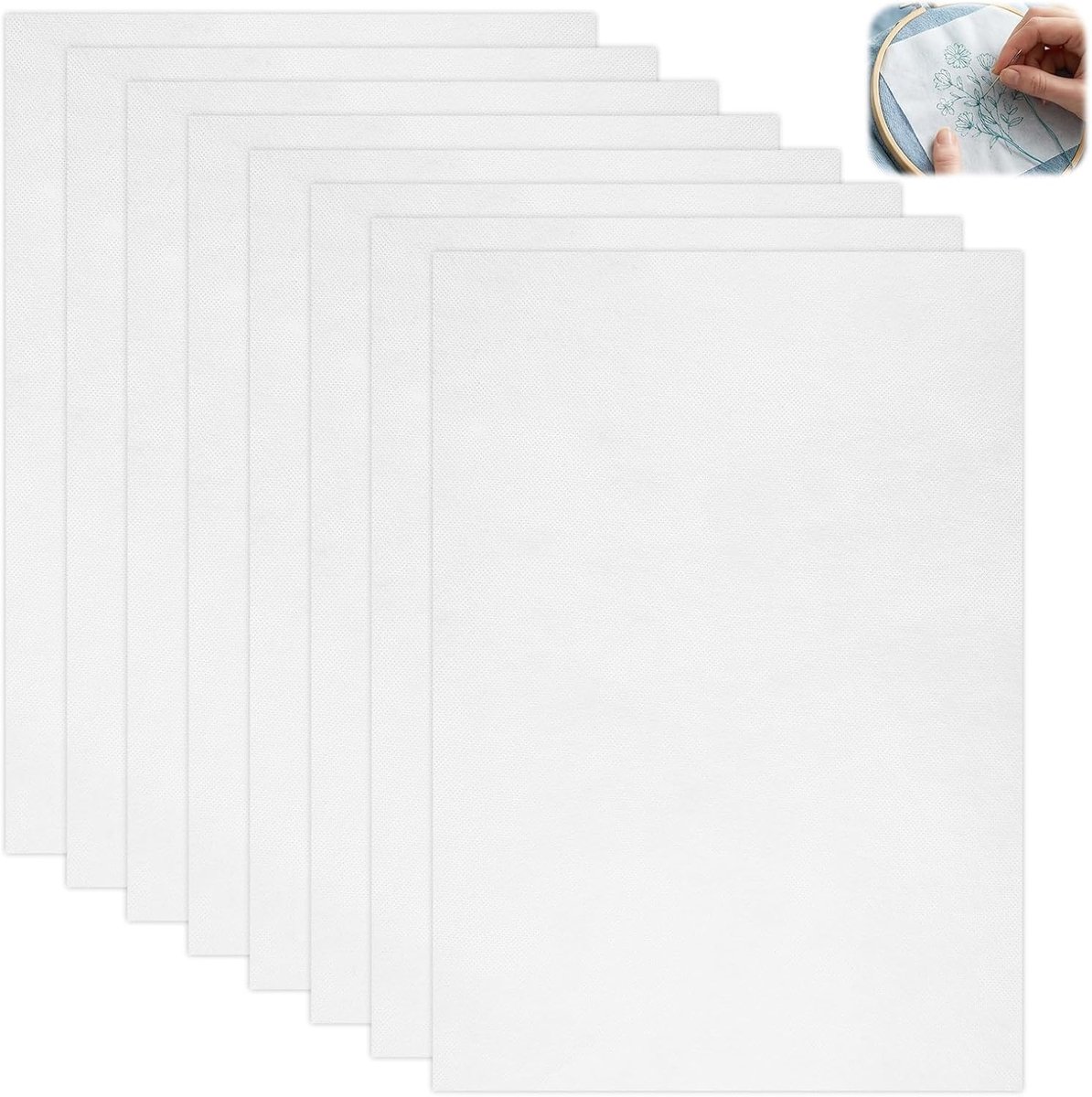 Zelfklevende borduurrug 29,7x21cm - wateroplosbaar borduurpapier - A4 formaat - perfect voor handborduurwerk - ShopVlot