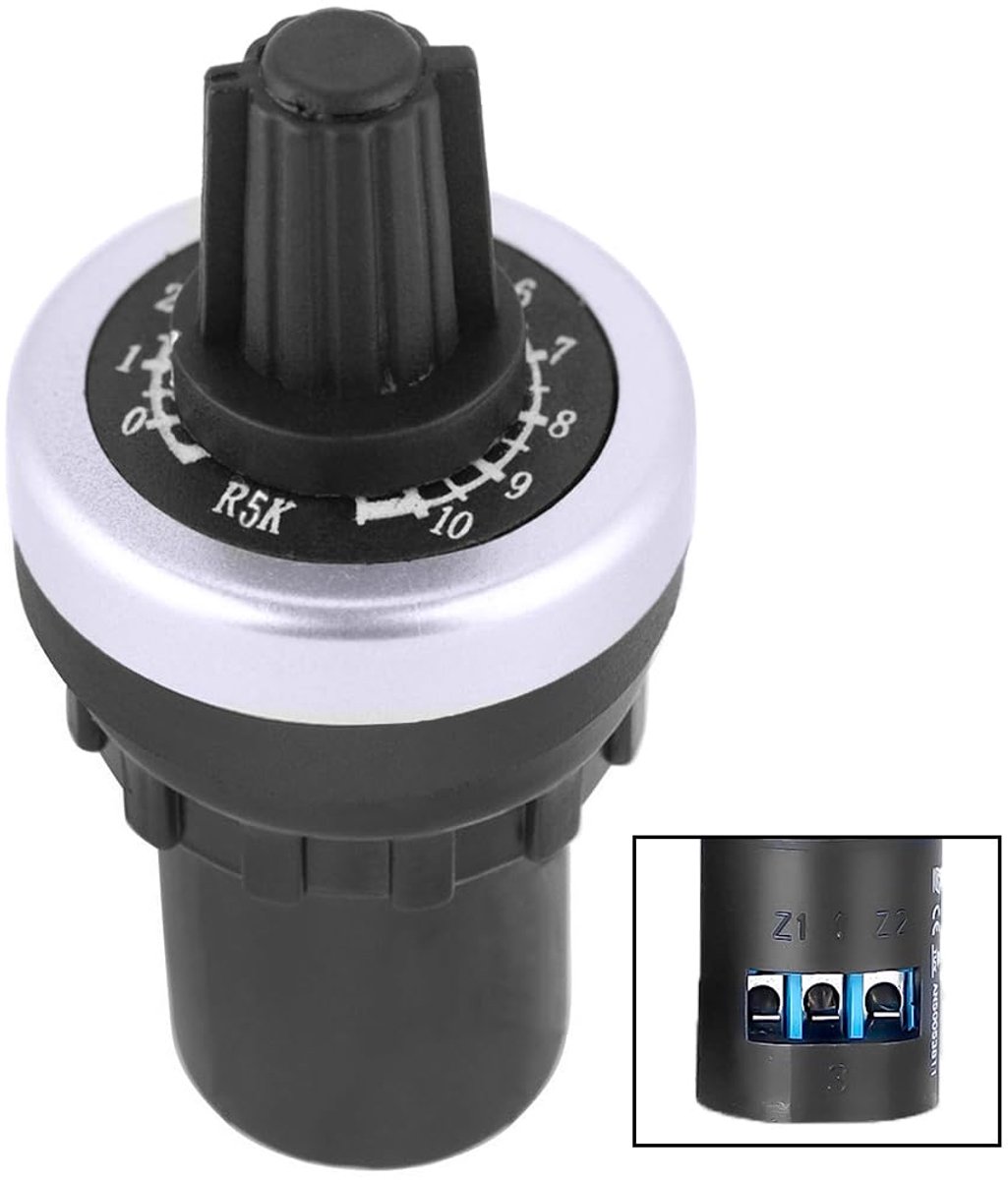 Rotary potentiometer 22mm - 5K ohm - variabele snelheid - geschikt voor frequentieregeling - ShopVlot