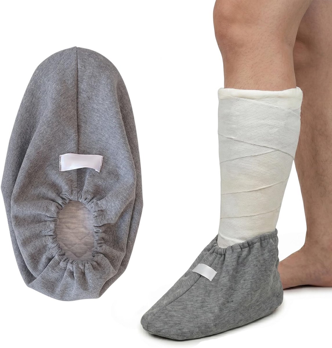 Gypsum schoenen voor volwassenen - 27 cm - grijs - waterdichte en antislip zool - bescherming voor gipsverband - ShopVlot