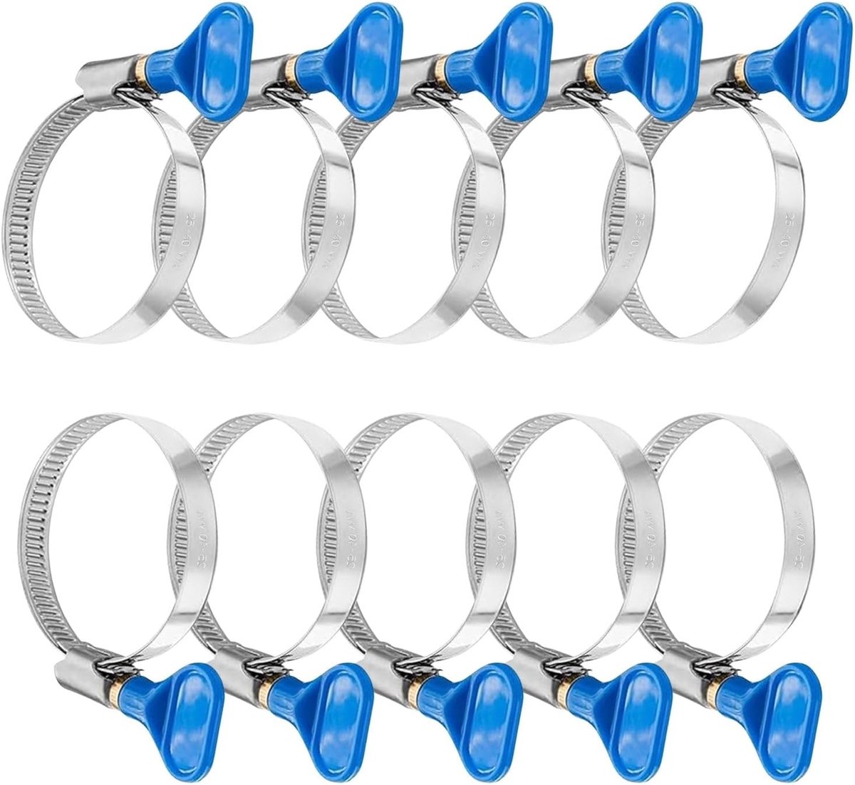 Slangklemmen set van 10 - 25-40 mm - roestvrij staal - duurzaam en waterdicht - ShopVlot