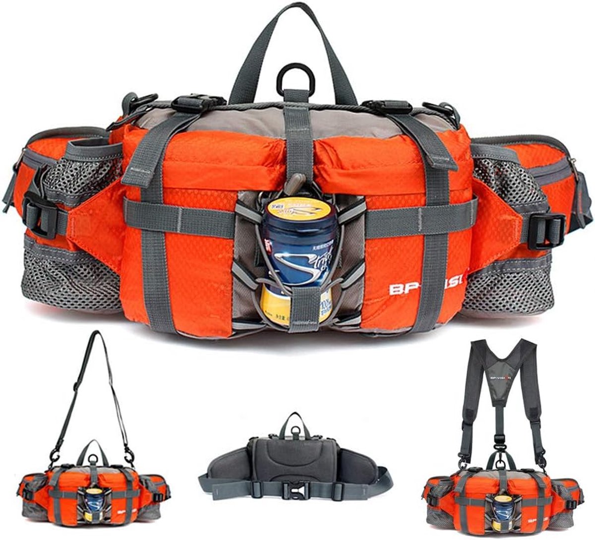 Multifunctionele heuptas met 2 drinkfleshouders - waterdicht - grote capaciteit van 5 liter - SnelShoppen
