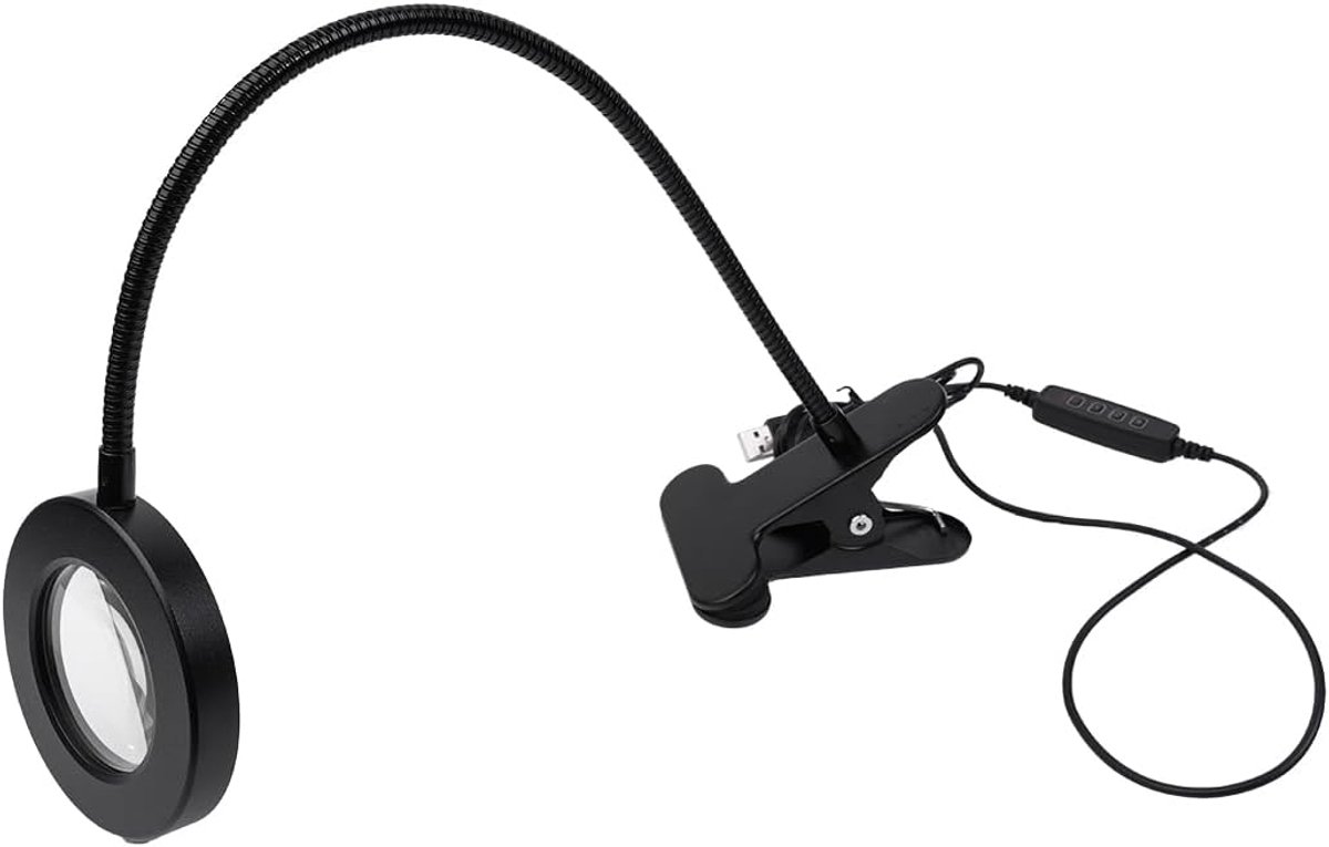 Vergrootglas 5-voudig met Clip - LED Verlichting - 3 Kleurmodi - Ideaal voor Precisiewerk - SnelShoppen