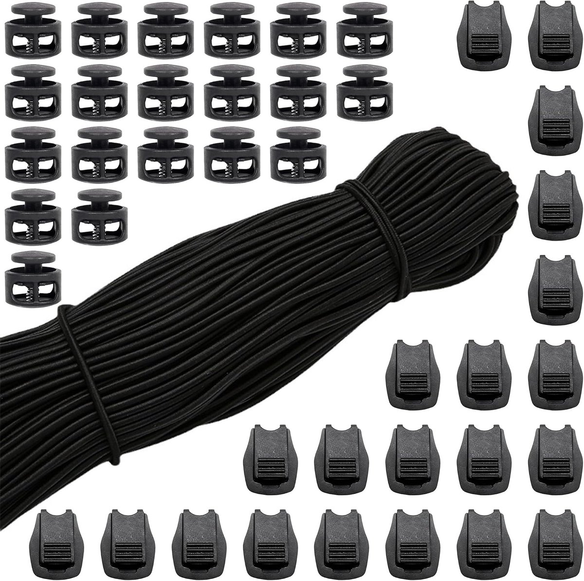 Gummi Hose 3mm Rond - 10m Elastische Slang - Zwart Natuurrubber - Ideaal voor Rucksack en DIY - SnelShoppen