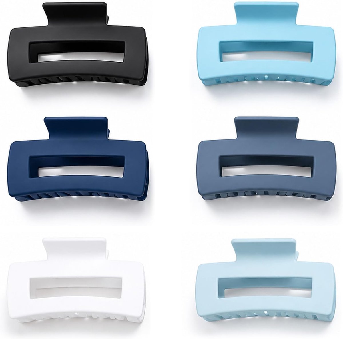 Haarclips 6 Stuks - 9 cm Rechthoekig - Antislip Blauw - Ideaal voor Fijn Haar - SnelShoppen