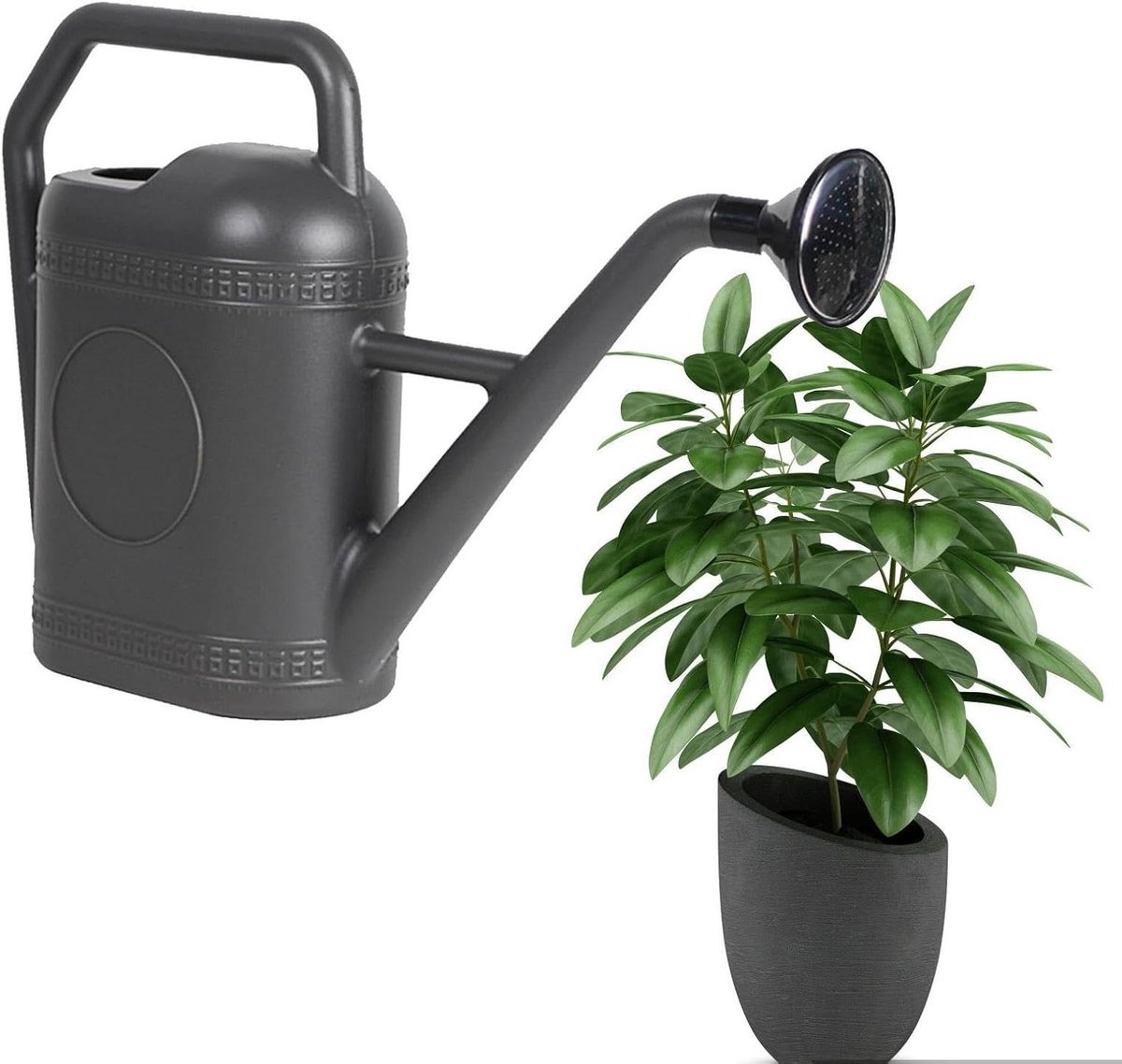 Tuingieter Kamerplanten - Waterkan Planten - Planten Water Geven - Dubbele Handgreep - 5 liter - Grijs