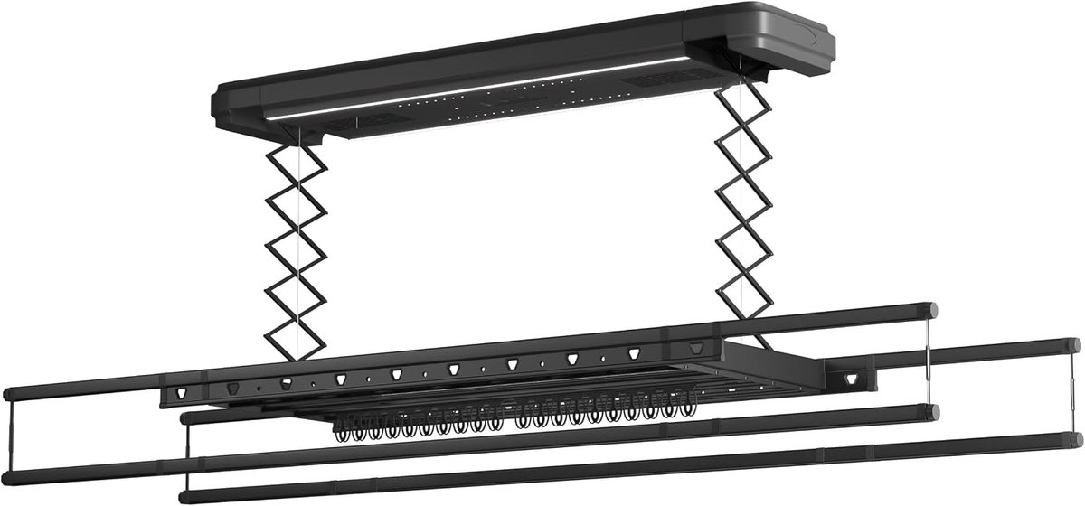 Droogrek elektrisch - plafond droogrek klassiek - 35 kg draagvermogen - ruimtebesparend en snel drogen - ShopVlot