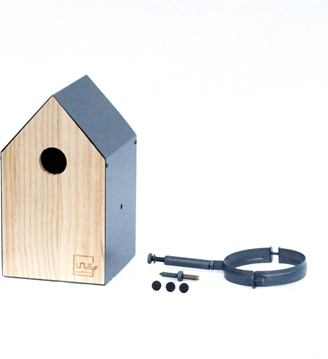 Vogelnesthuis - houten en metalen constructie - flexibele installatie - perfecte voederplaats voor vogels - ShopVlot