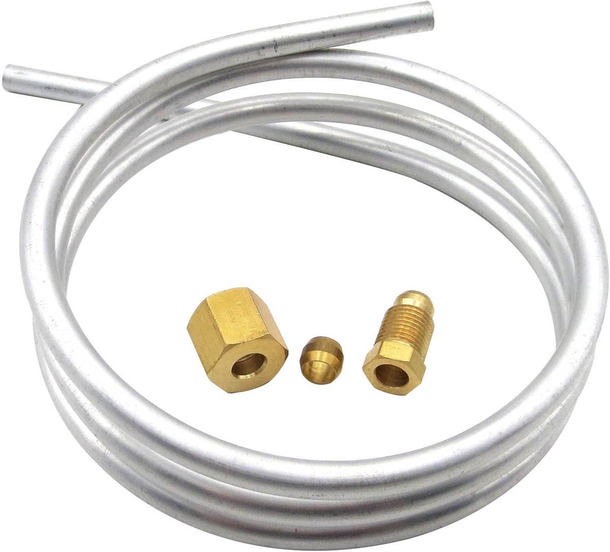 Aluminium slang 6mm - M10 x 1 aansluitingen - 1 meter lengte - Geschikt voor gasboiler onderdelen - ShopVlot