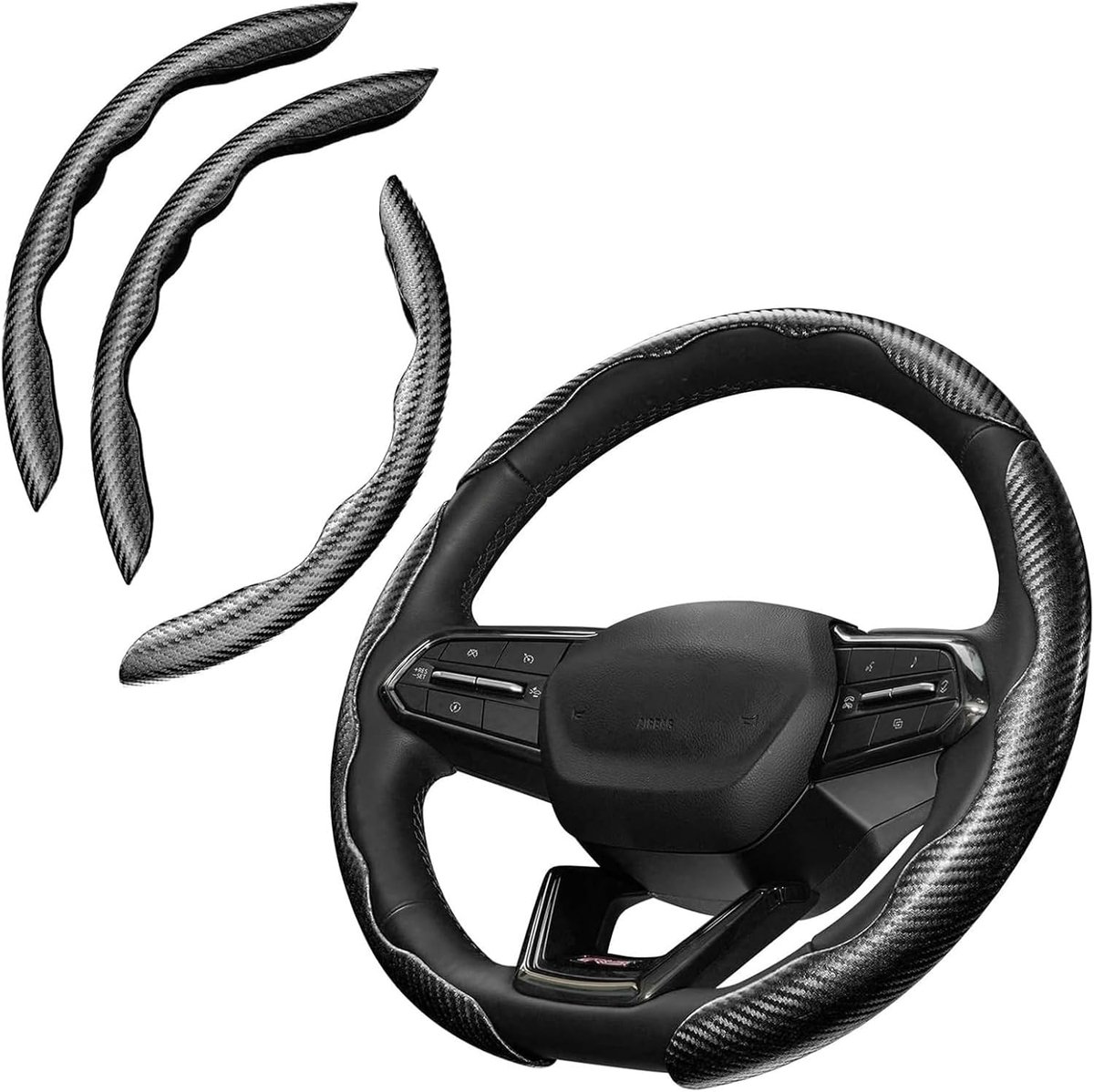 Stuurhoes antislip - koolstofvezel - universeel voor 99% van de auto's - eenvoudig te installeren - ShopVlot