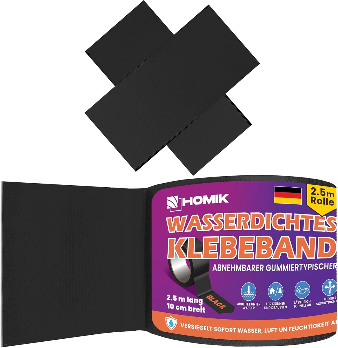 Waterdichte tape 10cm x 2.5m - extreem sterk - UV-bestendig - ideaal voor het afdichten van lekkages - ShopVlot