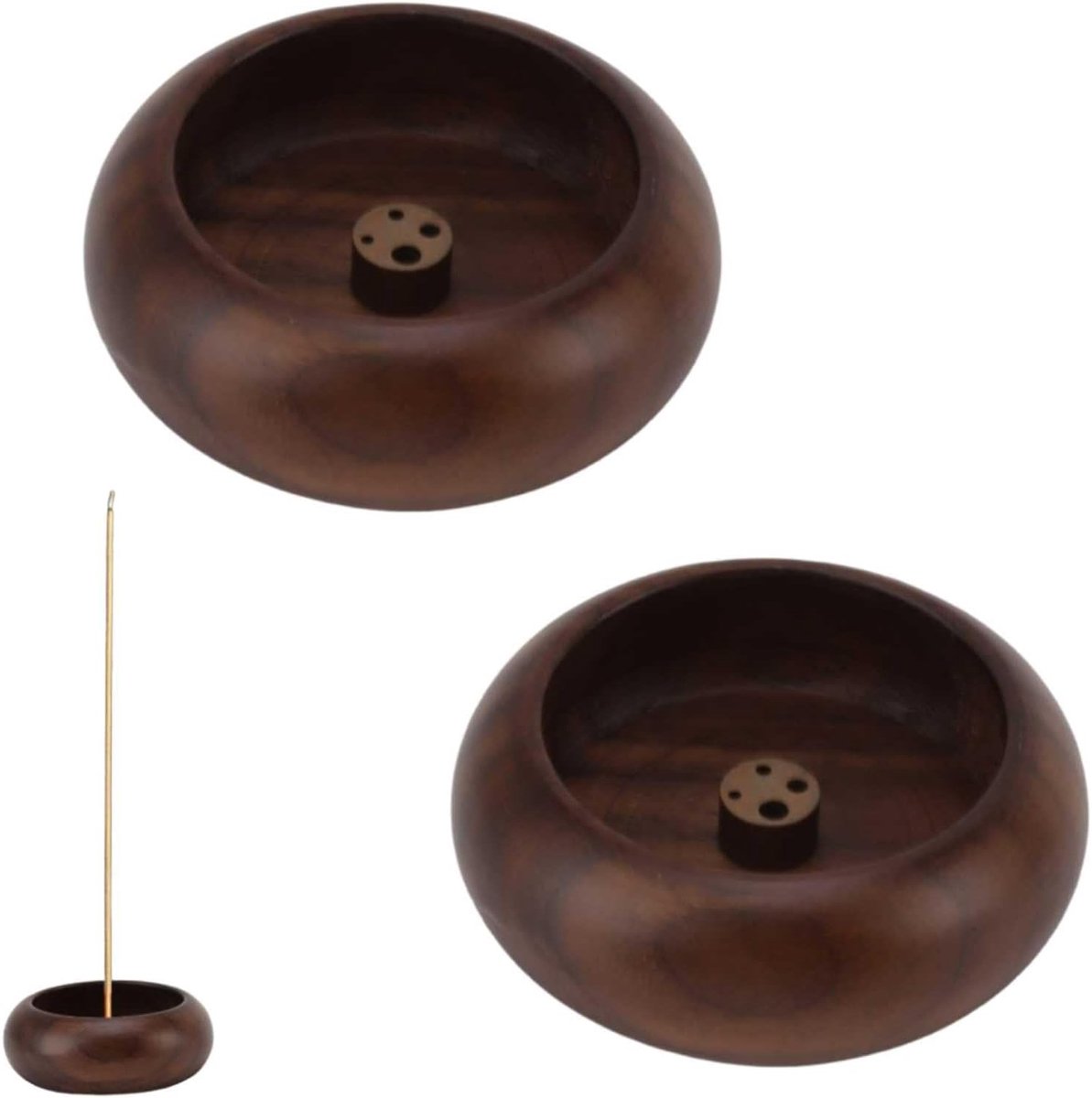 Wierookstokhouder 2 stuks - Ronde Wierook Kom - Houten Aromatherapie Plaat - Perfect voor Thuis en Op Kantoor - ShopVlot